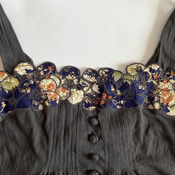 Anthropologie Little Yellow Button Tank Top - Picture 4 of 6